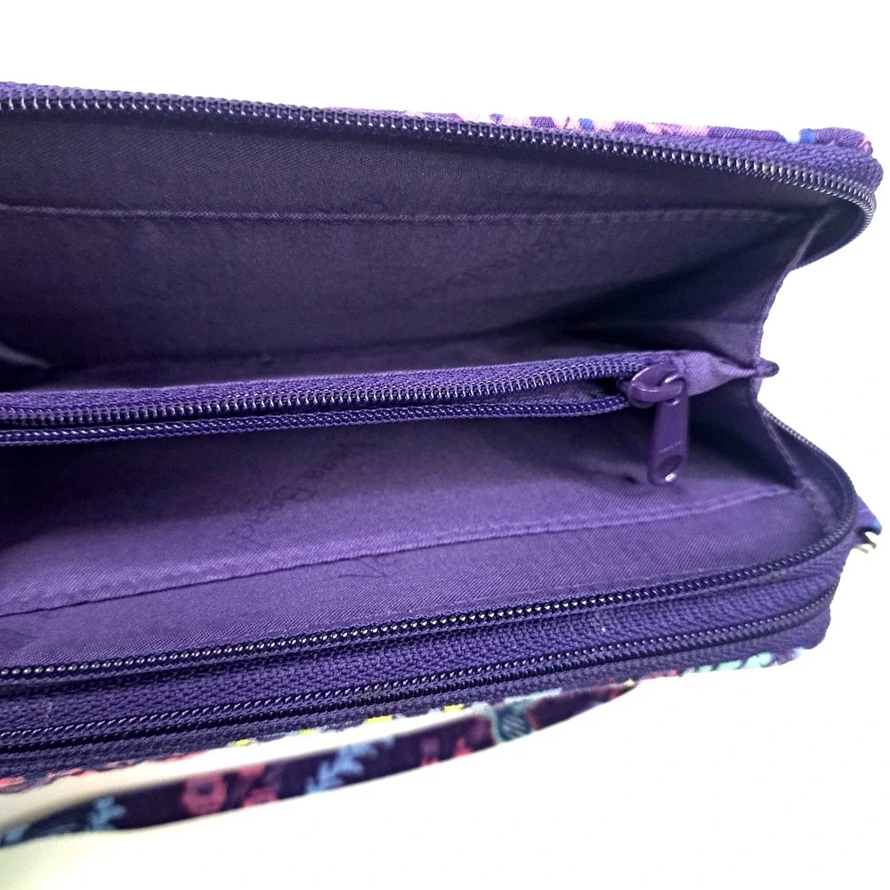 Vera Bradley 3-pc Crossbody Bag "BATIK LEAVES" Quilted Cottage Wallet ID Holder - Picture 3 of 7